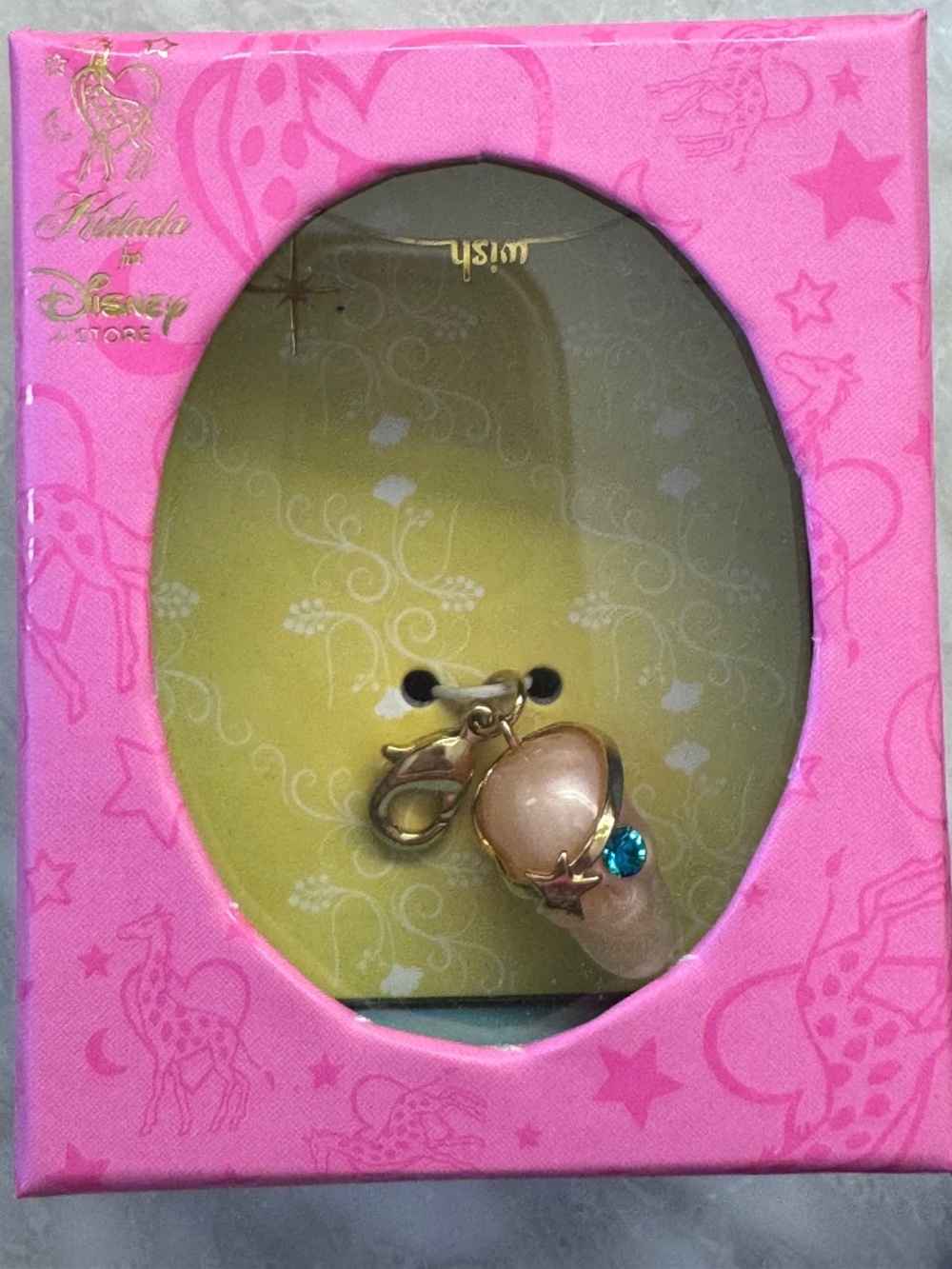 Disney Store Kidada Skull Charm Pink Enamel Crystal NWT